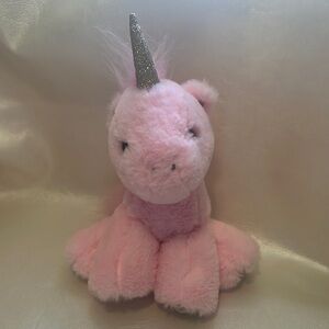FAO Schwarz Pink and Silver Plush Unicorn